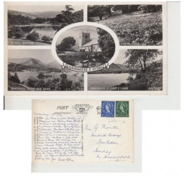 Cumbria Postcard Grasmere & Rydal Multiview. Mauritron #281