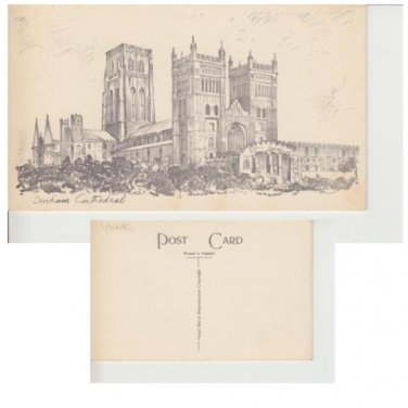 County Durham Postcard Durham Cathedral Sketch. Mauritron #285