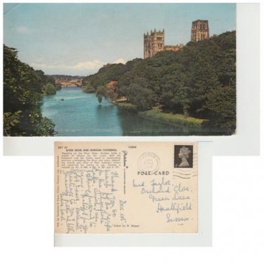 County Durham Postcard River Wear & Durham Cathedral. Mauritron #297