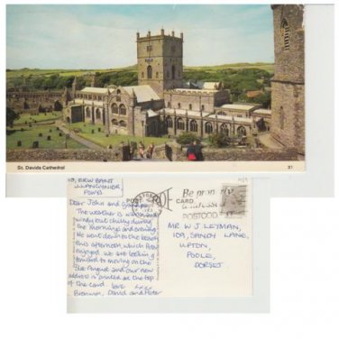 Pembrokeshire Postcard St. David's Cathedral. Mauritron #304