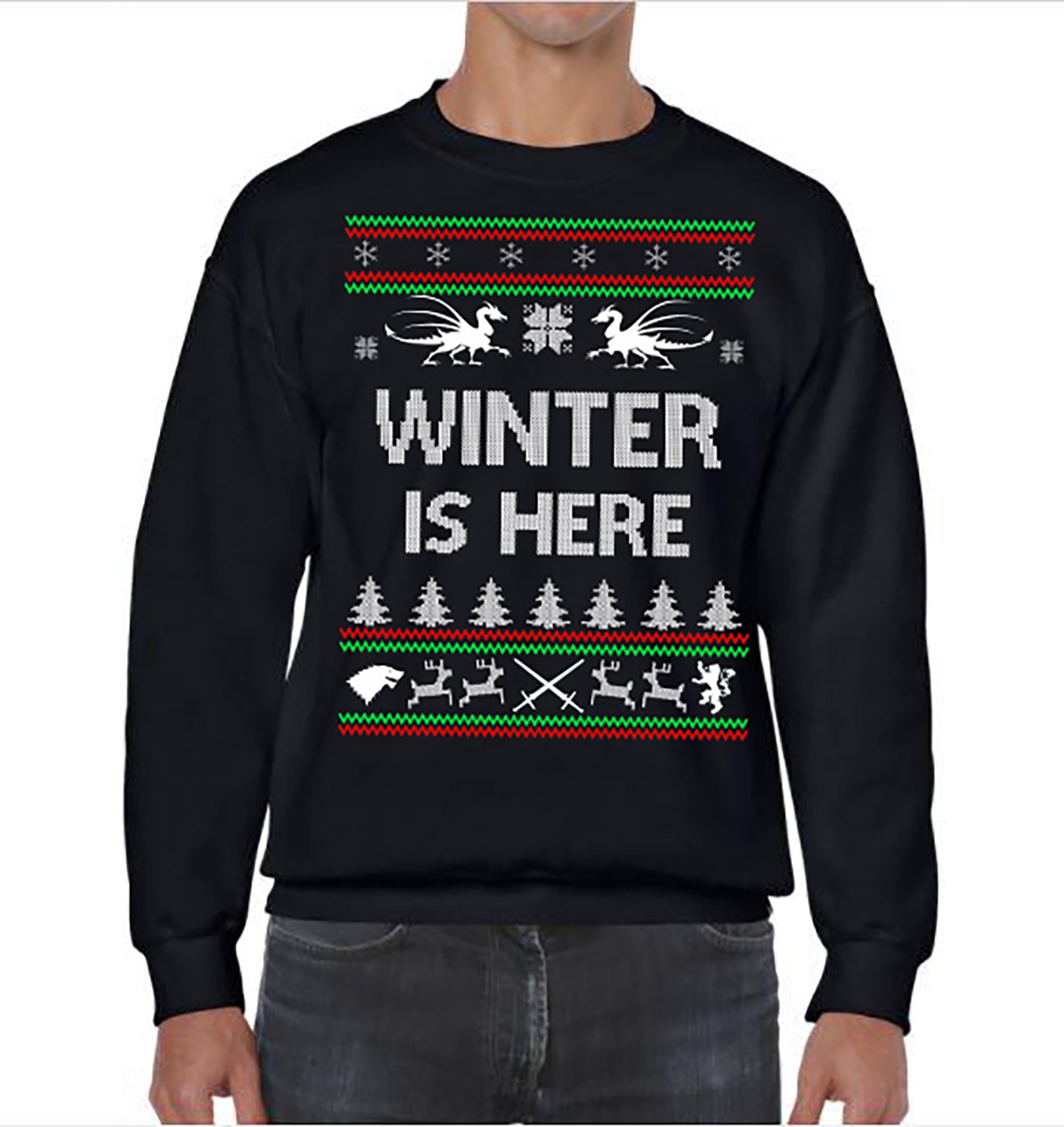 Ugly Christmas Sweater, Ugly Sweater, Game Of Thrones , Winter Is Here Sweatshirt