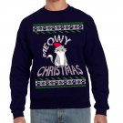 Ugly Christmas Sweater, Ugly Sweater, Meowy Christmas Sweatshirt
