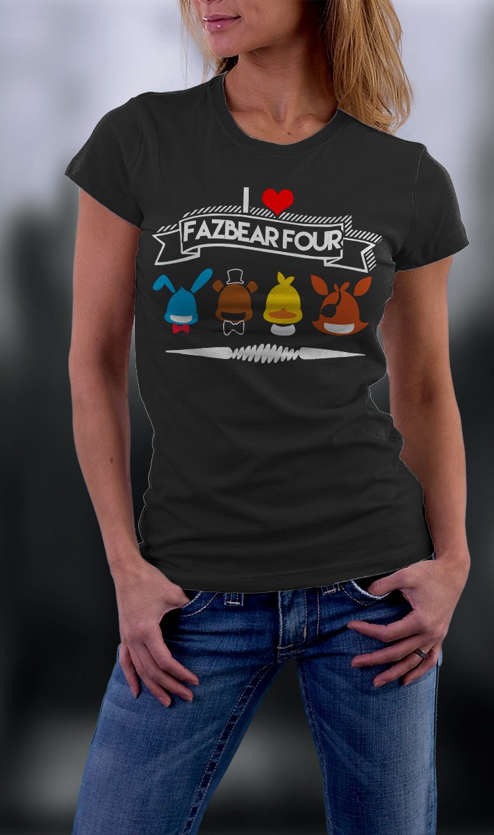Friday Night At Freddy's, Faz Four, FNAF, I Heart FazBear Four Shirt