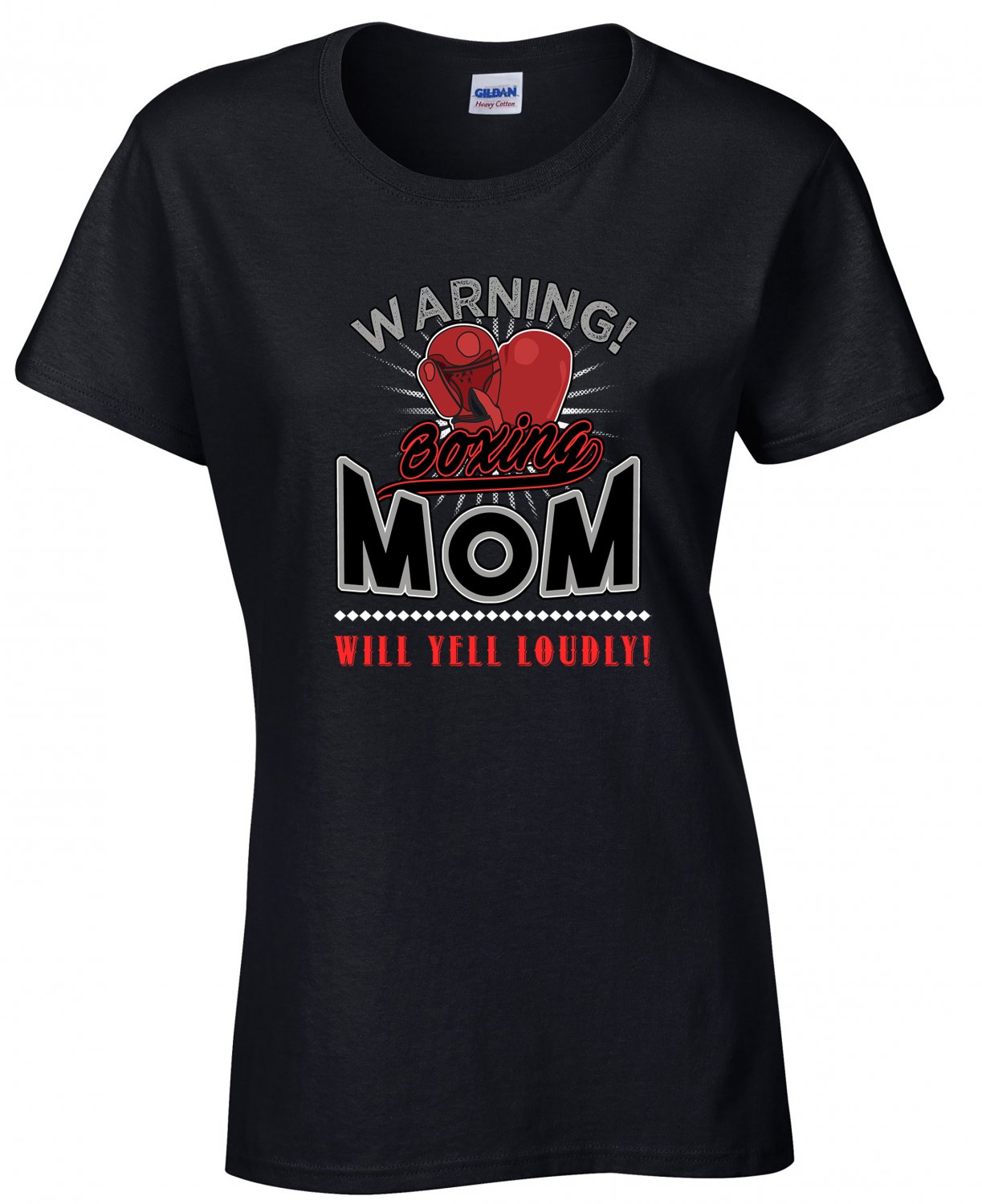 Boxing Mom, Warning Boxing Mom Will Yell Loudly Shirt