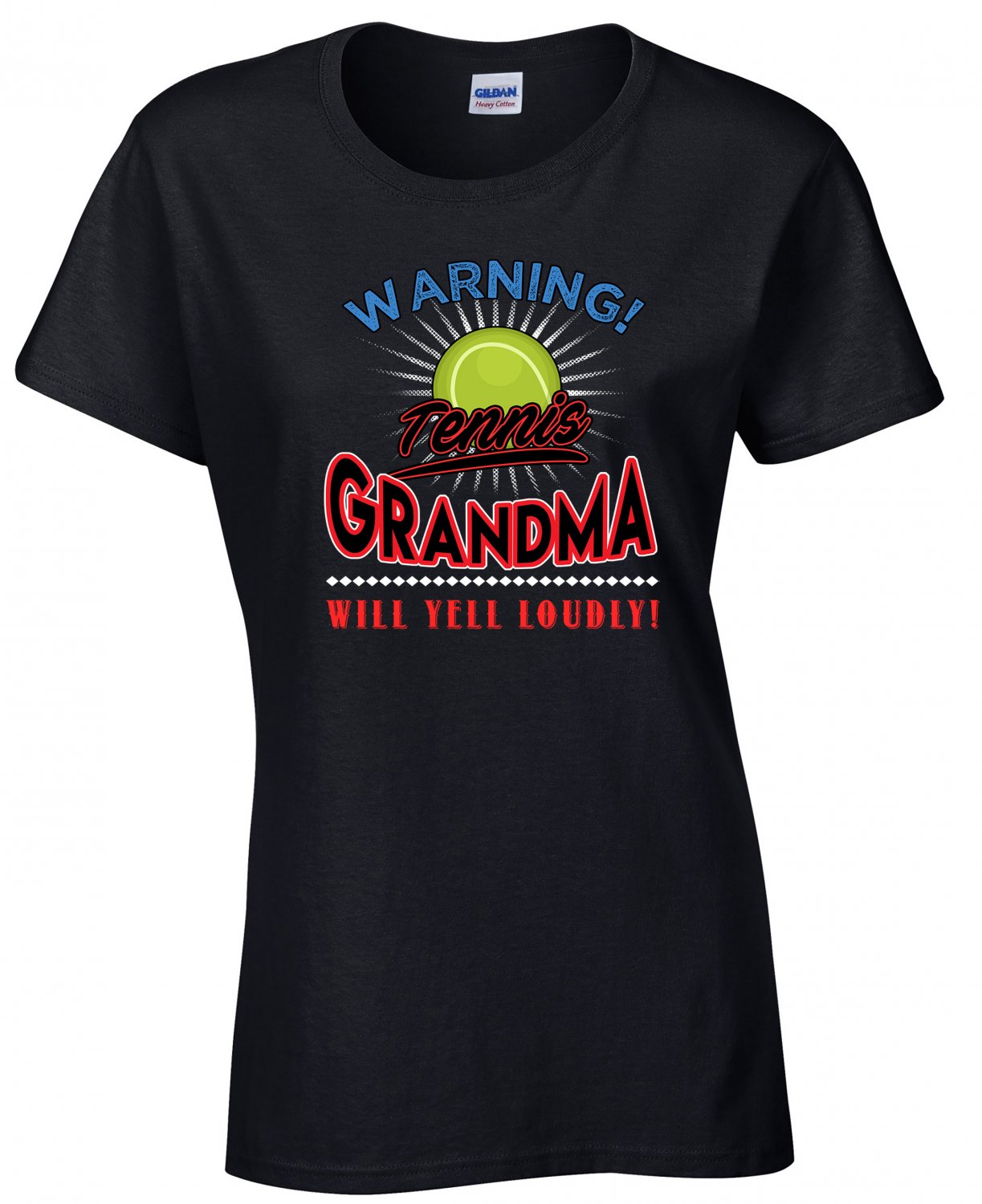 Tennis Grandma, Warning Tennis Grandma Will Yell Loudly Shirt