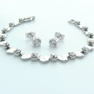 Solid Heart Bracelet and Earrings
