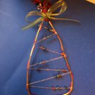 WIRE BEADED CHRISTMAS TREE ORNAMENT HANDCRAFTED