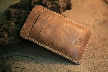 Rugged Leather iphone 4 Wallet & Card Holder/ iPhone pouch