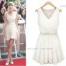 Ladies V Neck Sleeveless Chiffon One-Piece Dress