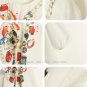 Ladies Crew Neck Short-Sleeve Chiffon Jewelry Printed Blouse