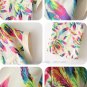 Ladies Crew Neck Short-Sleeve Chiffon Feather Printed Blouse
