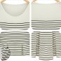Ladies Crew Neck Sleeveless Lace Cotton Stripes One-Piece Dress