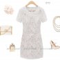 Ladies Crew Neck Short Sleeve Lace One-Piece Dress