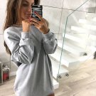 Size XL Grey Pullover Women Sweatshirt DM1011