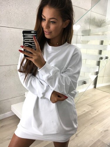 Size S White Pullover Women Sweatshirt DM1011