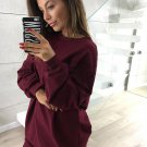 Size M Wine Pullover Women Sweatshirt DM1011