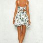 Size M White Sexy Halter Floral Bow-Knot Women Dress DM1026