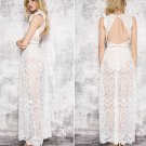 Size 4XL White Sexy Lace Beach Holiday Dress DM1070
