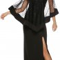 Size M Black Sequined High Waisted Mesh Split Slim Dress DM1075