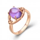 Natural 2.20ct amethyst rings and 14K rose gold rings