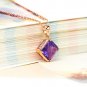 Natural 1.65ct amethyst pendant and 14K rose gold