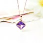 Natural 1.65ct amethyst pendant and 14K rose gold