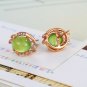 Natural 5.35ct/2pcs Prehnite earrings and 18K rose gold surround with natural diamond earrings