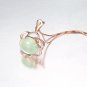 Natural 6.58ct Prehnite pendant and 18K rose gold surround with natural diamond pendant