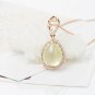 Natural 4.6ct Prehnite pendant and 18K rose gold surround with 48pcs natural diamond pendant