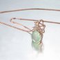 Natural 6.5ct Prehnite pendant and 18K rose gold surround with natural diamond pendant