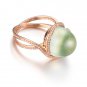 Natural 7.96ct Prehnite and Surrounding with natural diamond 18K gold rings