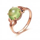 Natural 3.0ct Prehnite 14K rose gold rings
