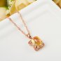Natural 2.7ct Citrine 12pcs diamond with 14K rose gold pendant
