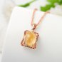 Natural 2.7ct Citrine 12pcs diamond with 14K rose gold pendant