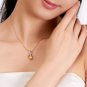 Natural 1.8ct Citrine 14pcs diamond with 18K white gold pendant