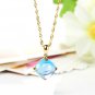 Natural 5.5ct blue topaz pendant with14K yellow gold