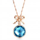 Natural 6.4ct tanzanite and Surrounding with 9pcs natural diamond 14K rose gold pendant