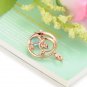 Natural 1.28ct blue topaz and Surrounding with 24pcs natural diamond 14K rose gold pendant
