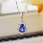 Natural 1.70ct tanzanite and Surrounding with 44pcs natural diamond 18K white gold pendant