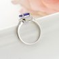 Natural 1.49ct tanzanite and Surrounding with 40pcs natural diamond 18K white gold rings