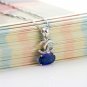 Natural 1.40ct tanzanite and Surrounding with 12pcs natural diamond 18K white gold pendant