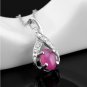 Natural ruby oval cut 0.9ct pendant set in sterling silver