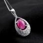 Natural ruby oval cut 1.3ct pendant set in sterling silver