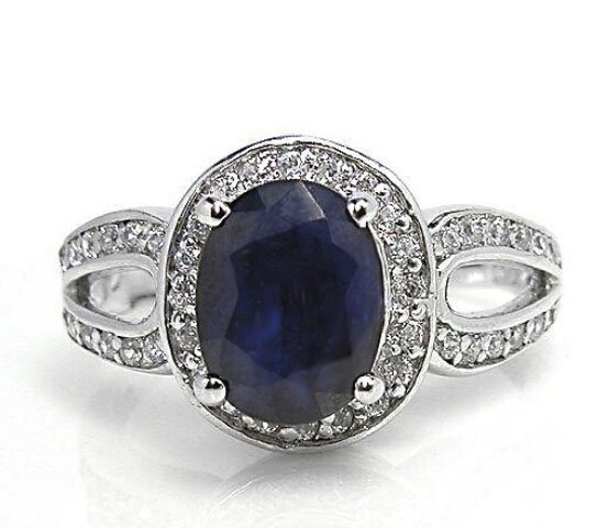 Natural huge sapphire sterling silver ring from sapphire mine