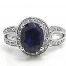 Natural huge sapphire sterling silver ring from sapphire mine