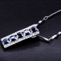 Natural a row sapphire sterling silver pendant