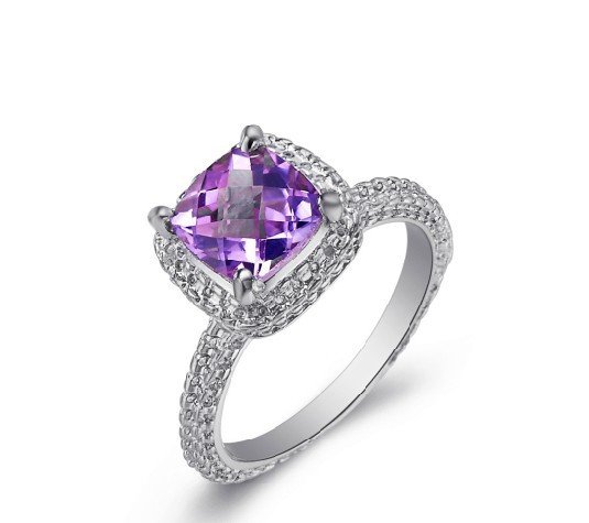 1.4ct Natural Amethyst silver ring