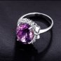 3.5ct huge Natural Amethyst oval cut 925 sterling silver ring