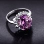 3.5ct huge Natural Amethyst oval cut 925 sterling silver ring