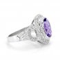 1.7ct Natural Amethyst oval cut 925 sterling silver ring